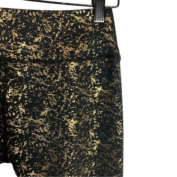 Zyia Actuve Girls Stay Gold Legging Size Large Black Gold  Metallic Athletic - Picture 9 of 9